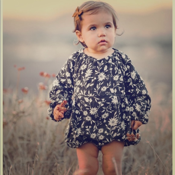 rylee and cru bubble romper dark floral